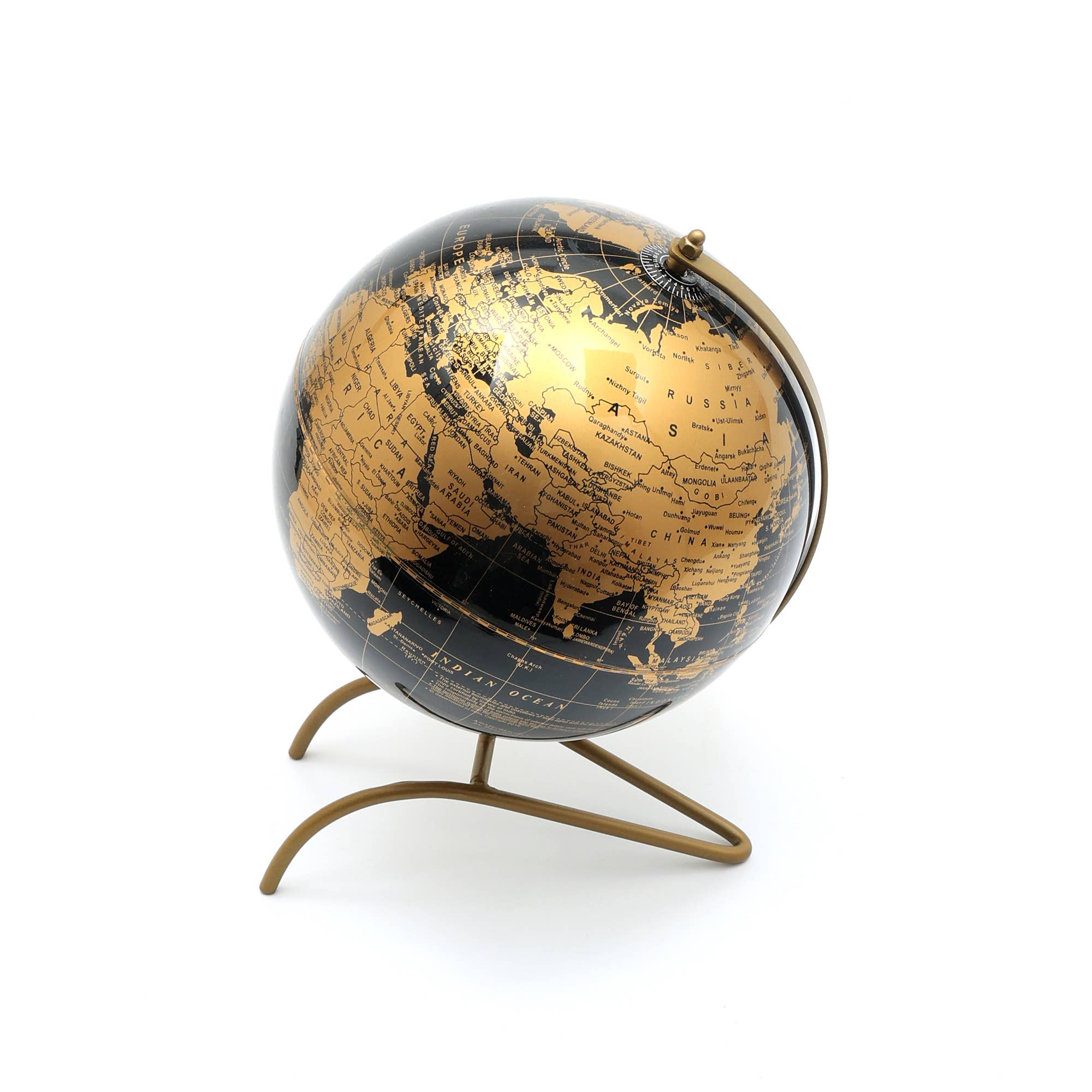 Tabletop Iron Electroplated Globe With V Stand