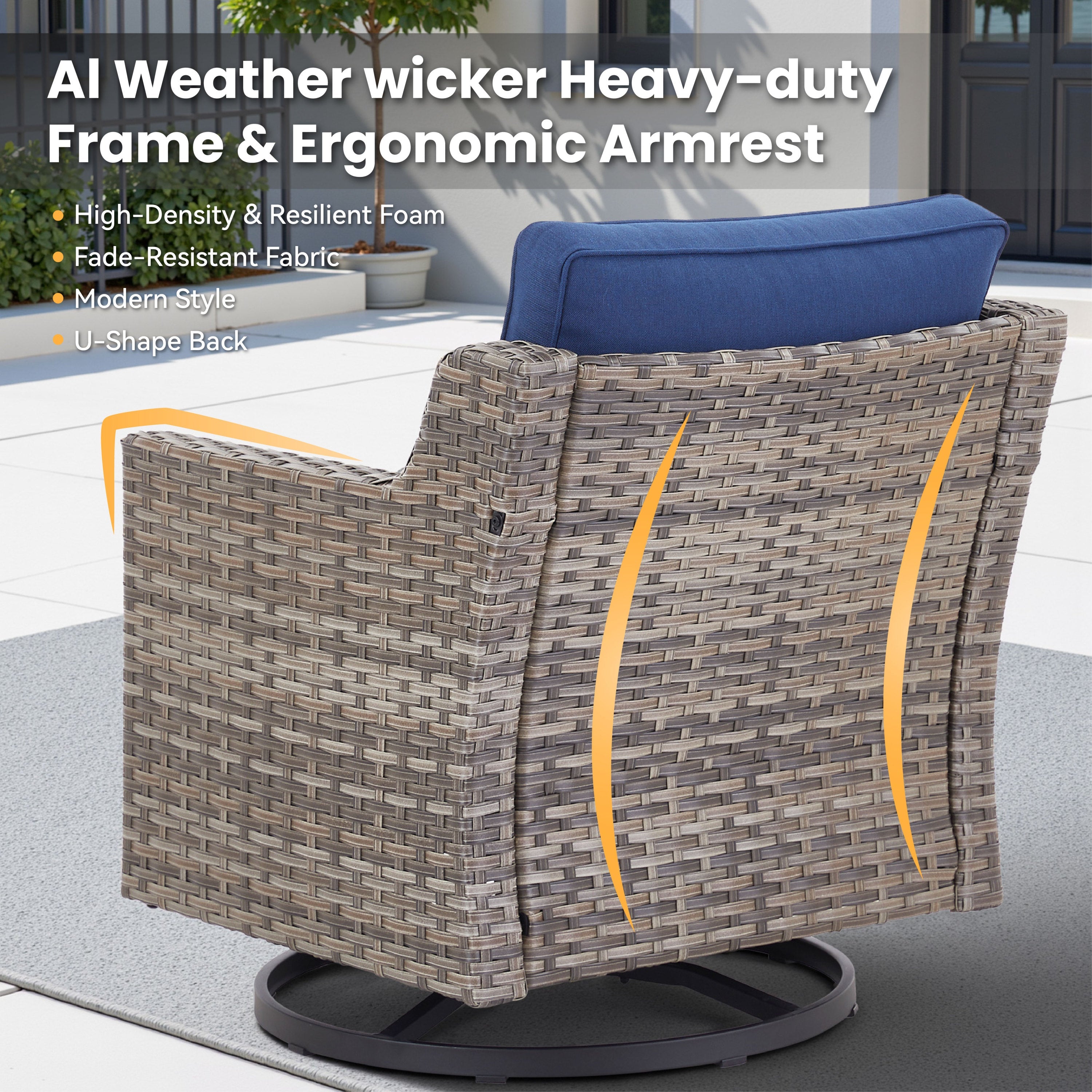 Tatum Outdoor Swivel Rocking Chairs, Set of 2