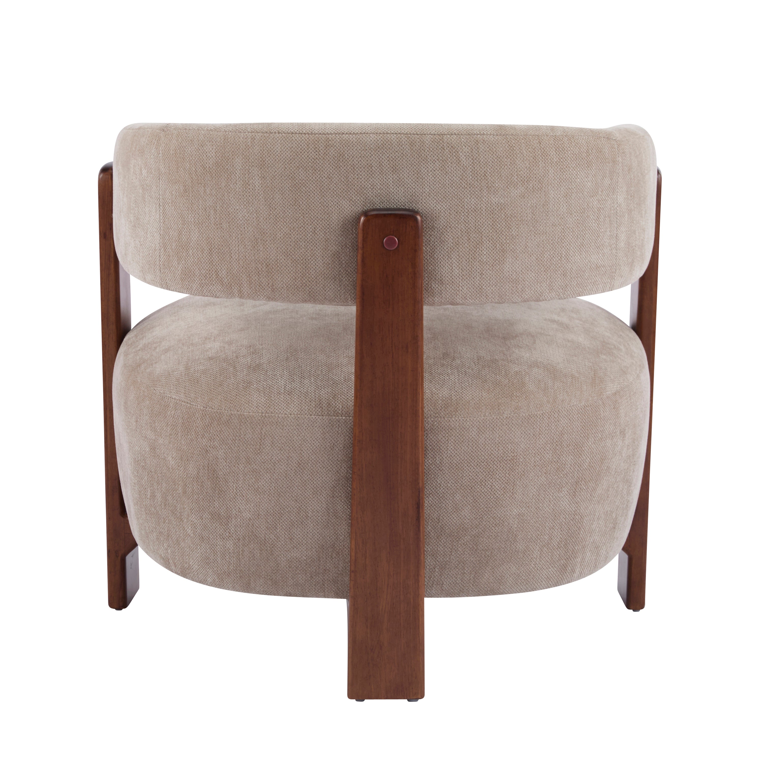 Modern Open-Back Accent Chair with Wooden Frame