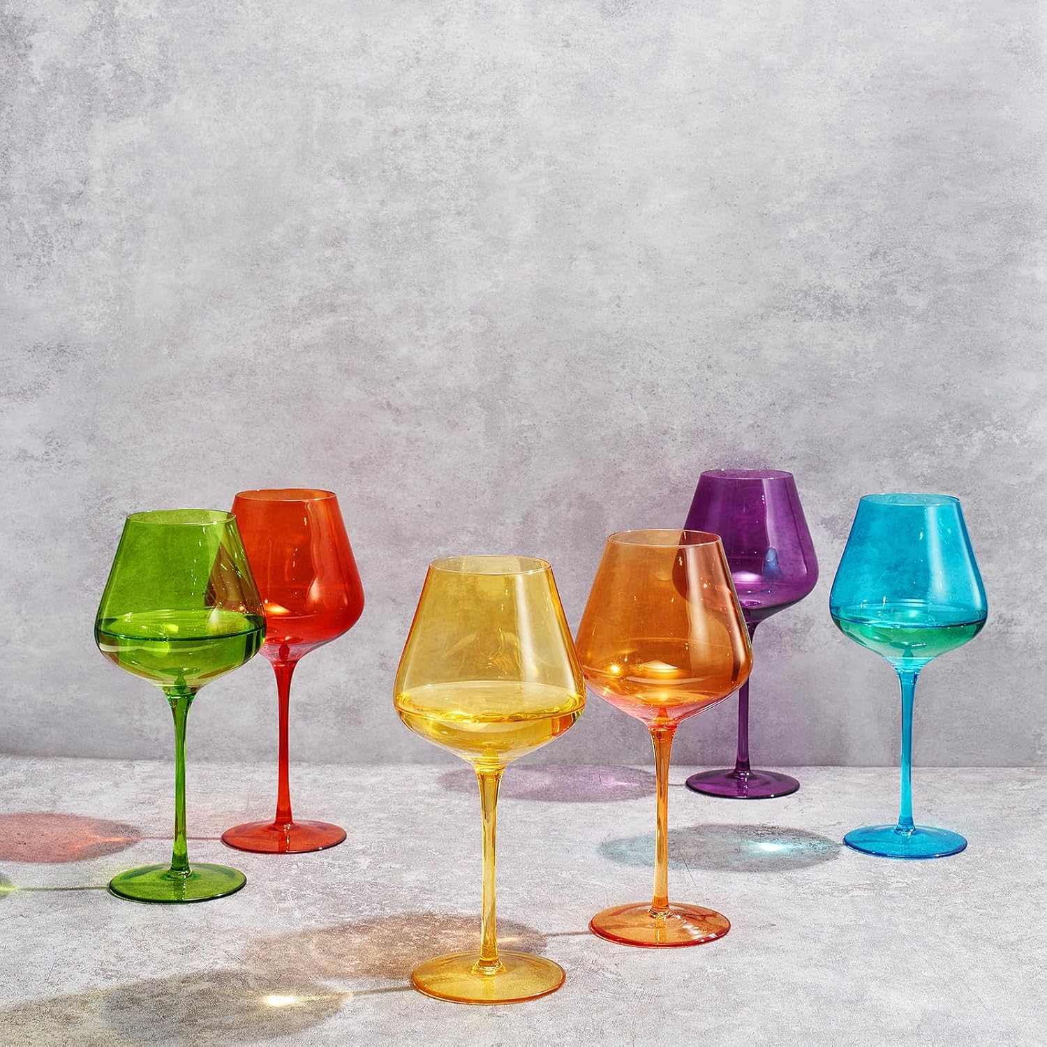 Stagioni Stemmed Wine Glasses Pride, Set of 6