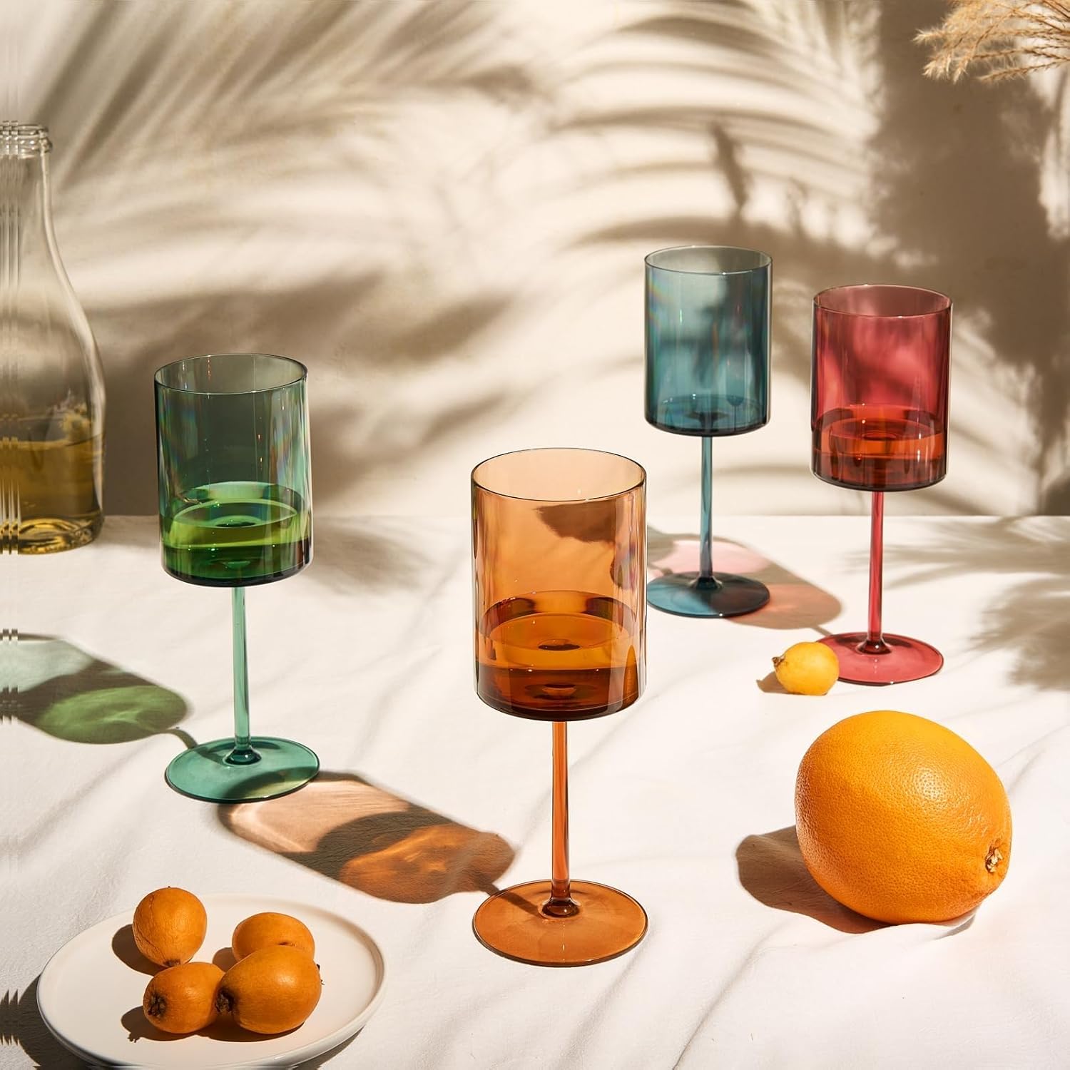 Eze Acrylic Stemmed Wine Glasses Multicolor, Set of 4