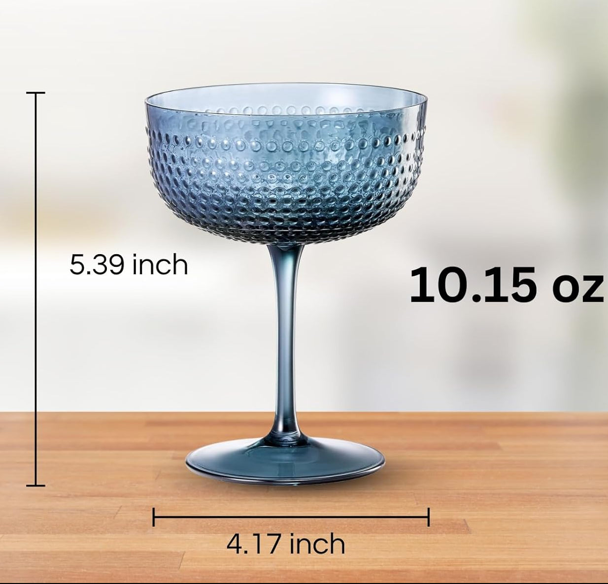 Muted Hobnail Coupe Glasses Muted, Set of 4