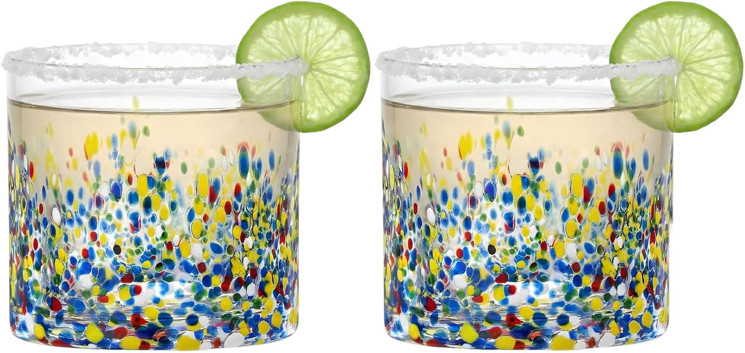 Mexican Confetti Old Fashioned Glasses, Set of 2