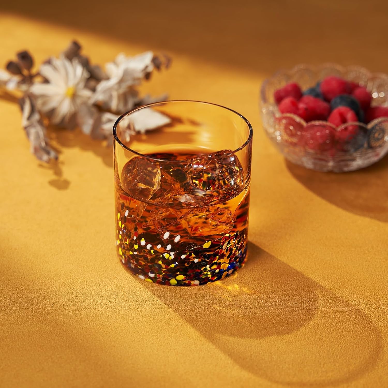 Mexican Confetti Old Fashioned Glasses, Set of 2