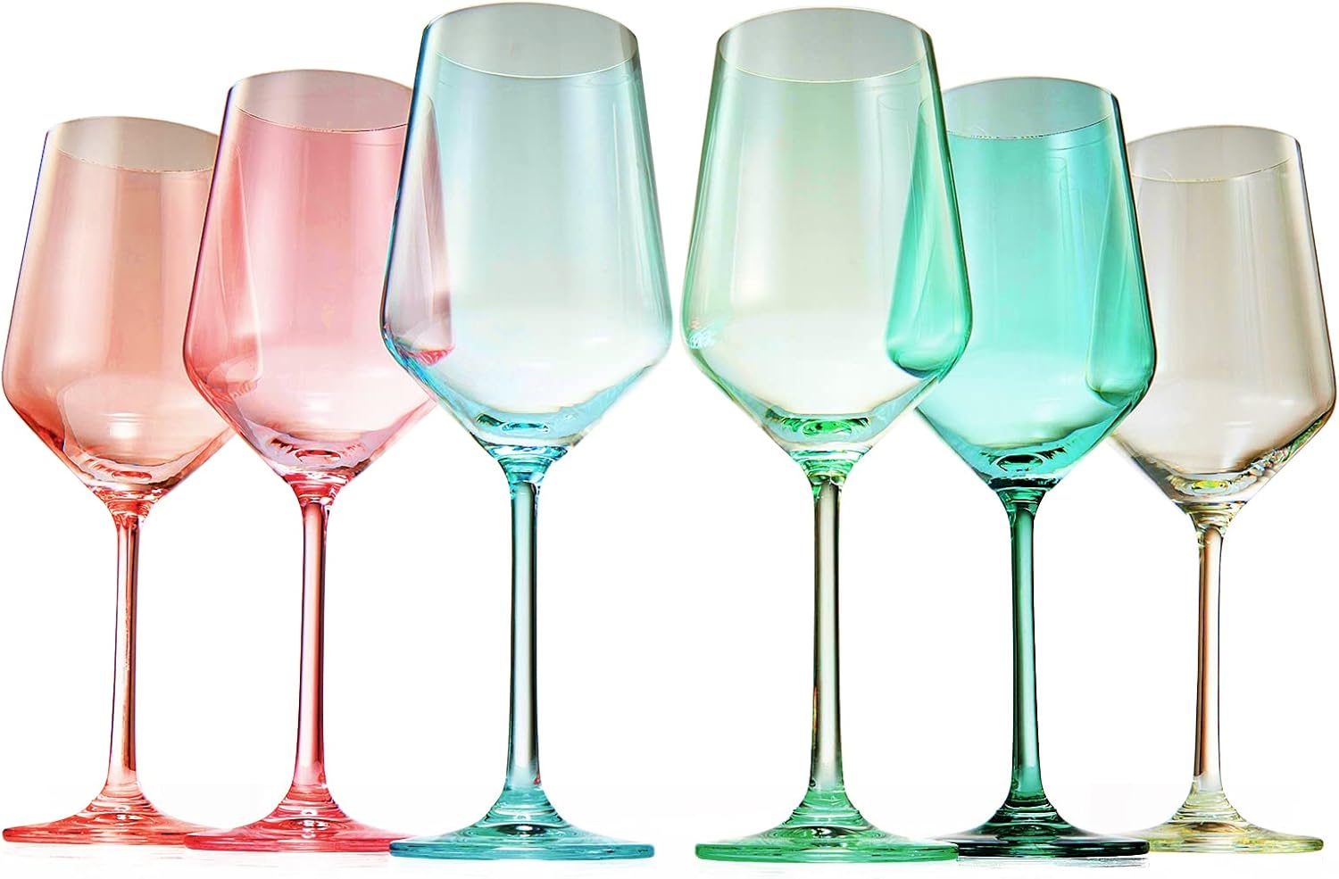 Colorata Stemmed Wine Glasses Spring, Set of 6