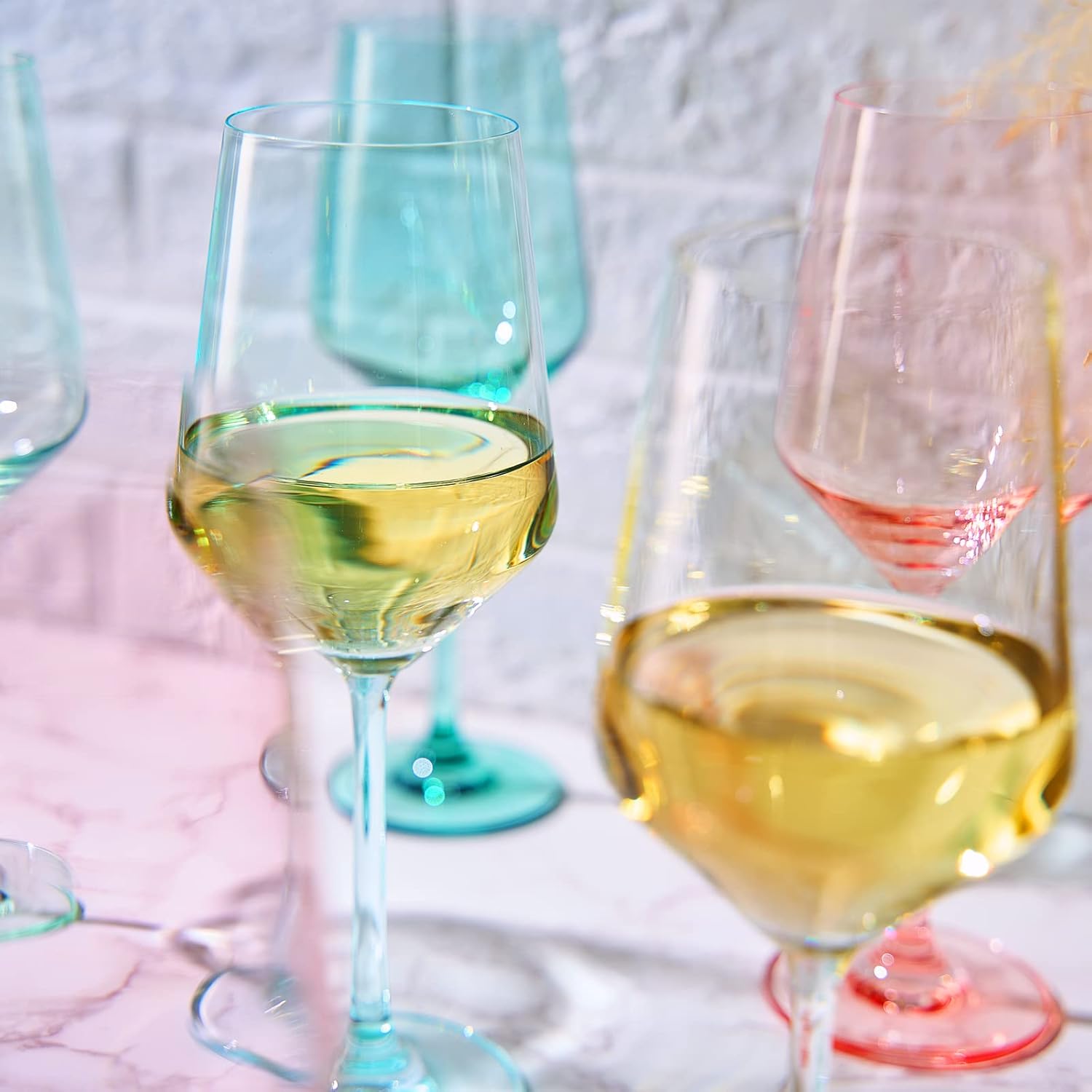 Colorata Stemmed Wine Glasses Spring, Set of 6