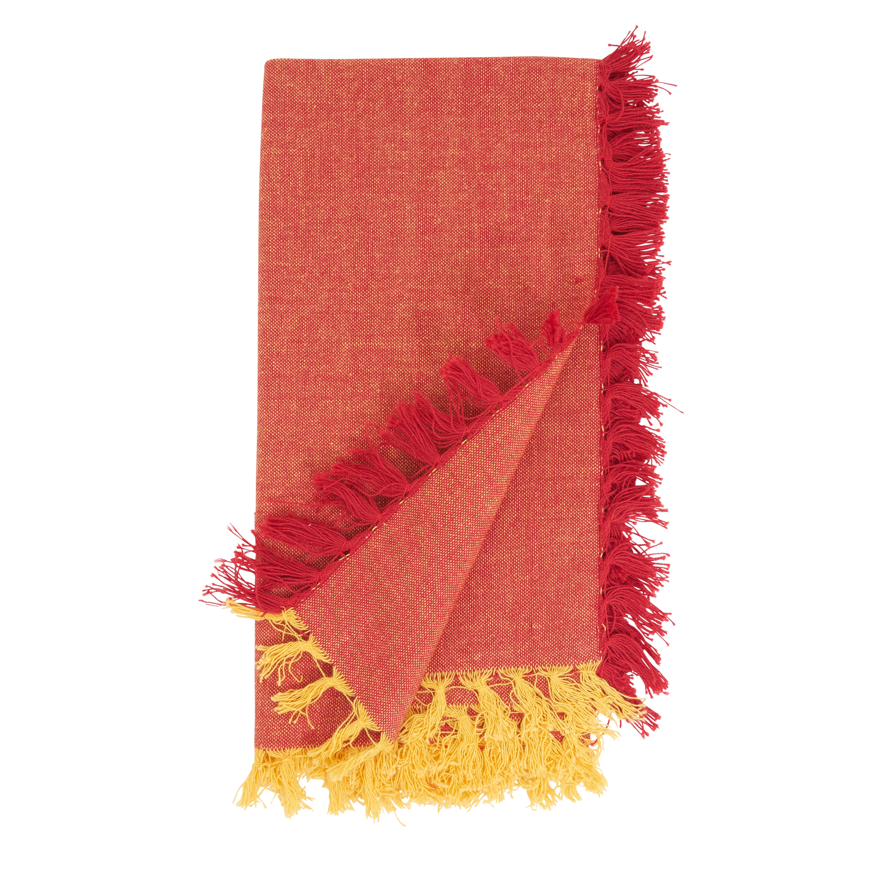 Decorative Cotton Napkins with Fringe Edge Detail, Set of 4