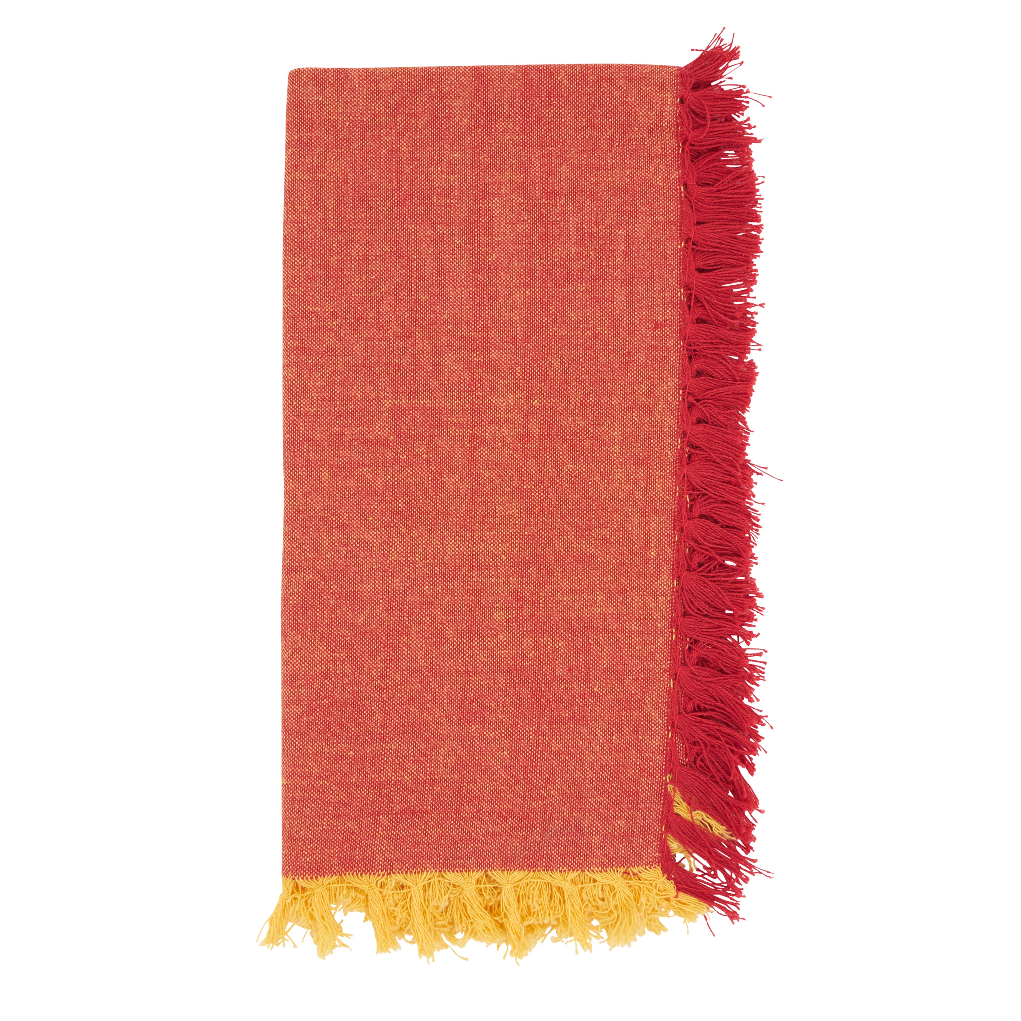 Decorative Cotton Napkins with Fringe Edge Detail, Set of 4
