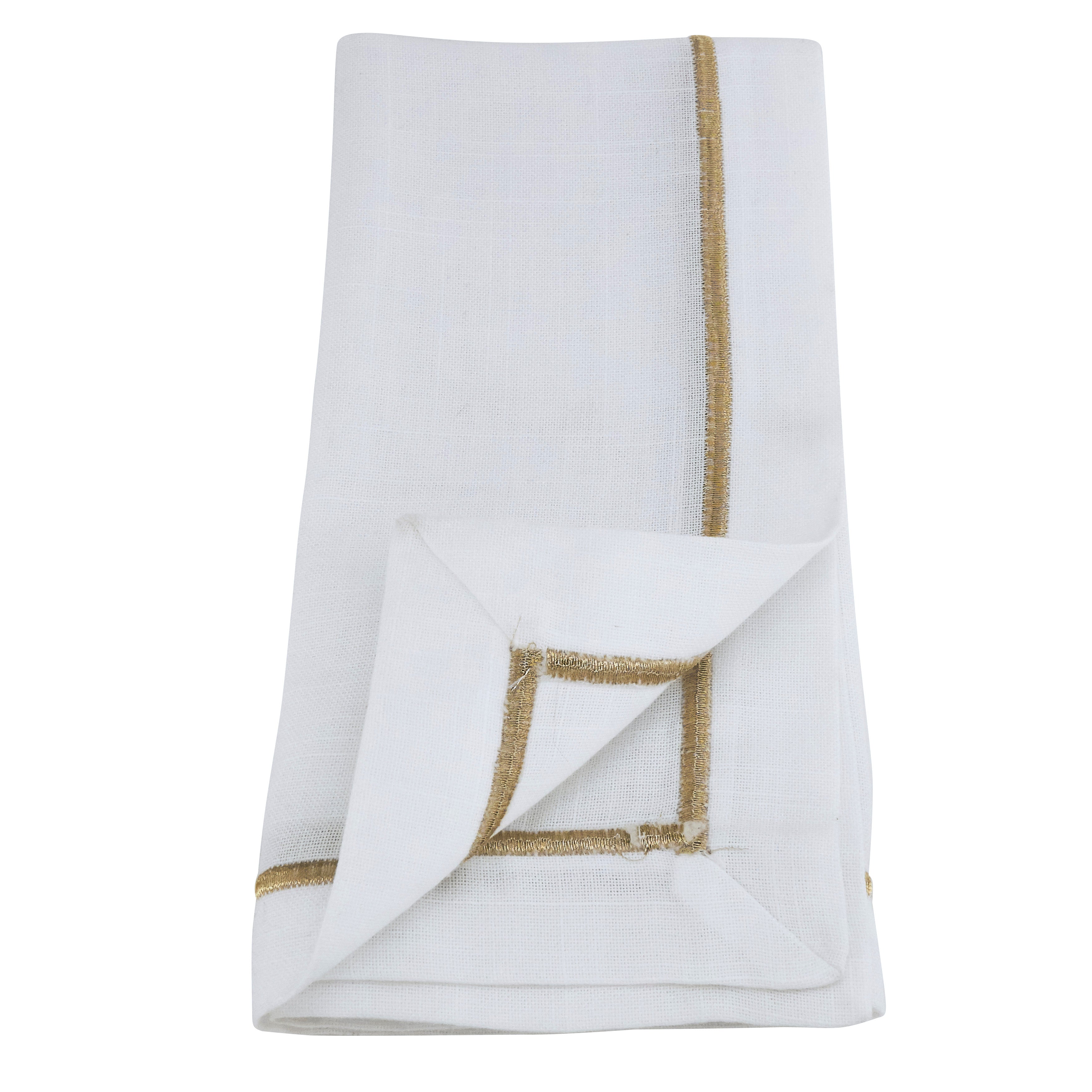 Embroidered Line Design Napkin, Set of 4