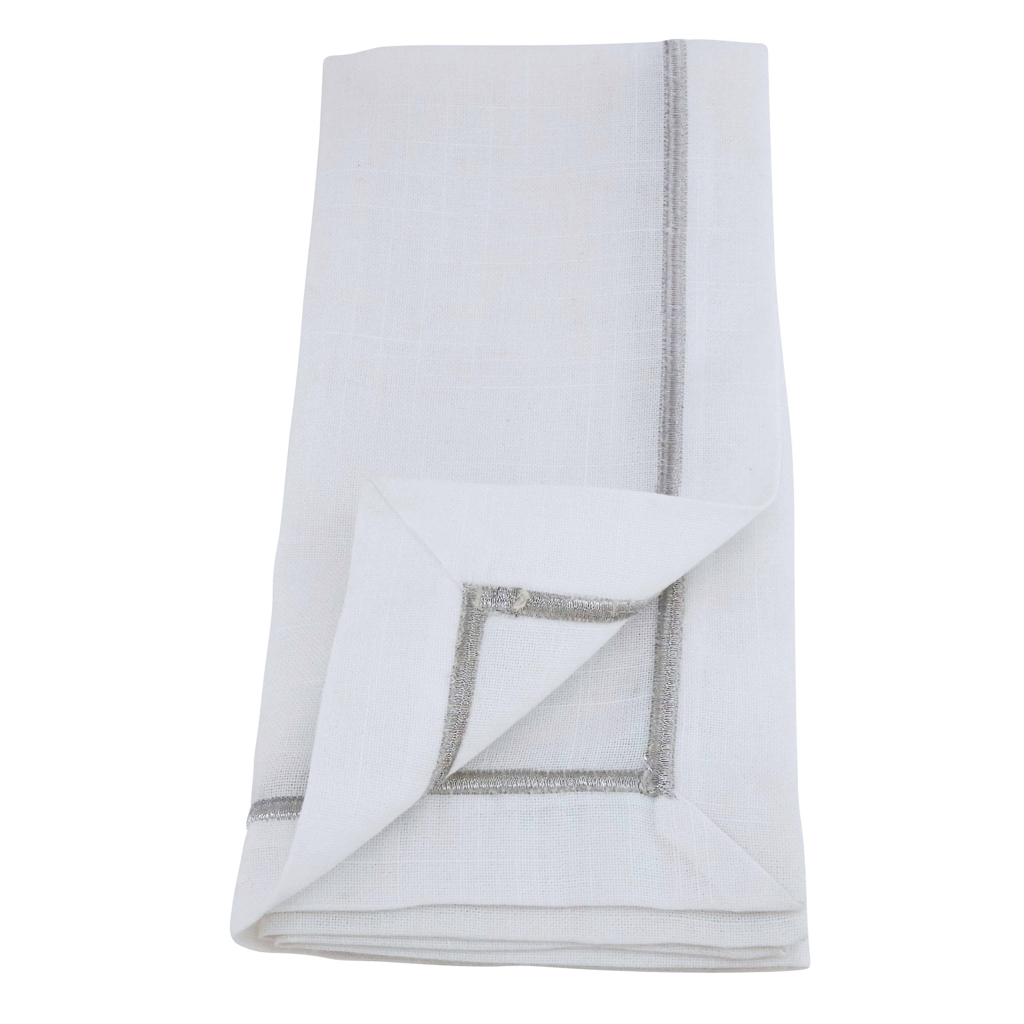 Embroidered Line Design Napkin, Set of 4