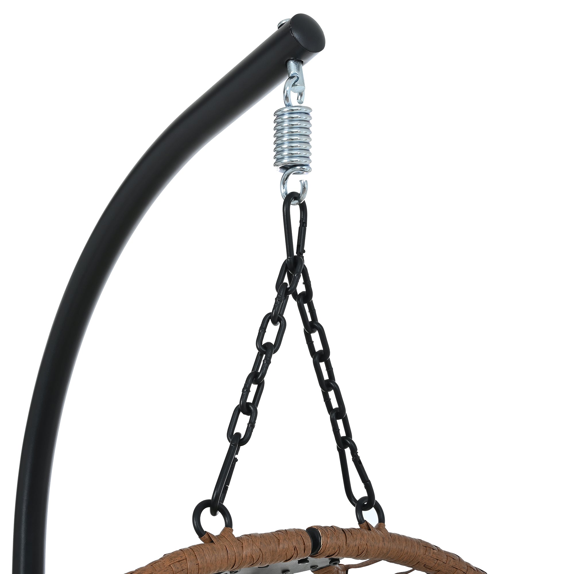 Folding Hanging Swinging Egg Chair with Stand & Tufted Cushion