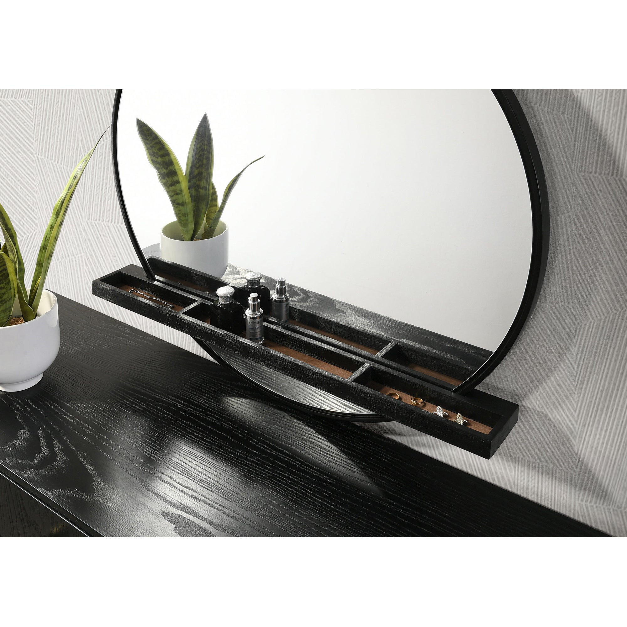 Anser Black and Natural 4-piece Bedroom Set