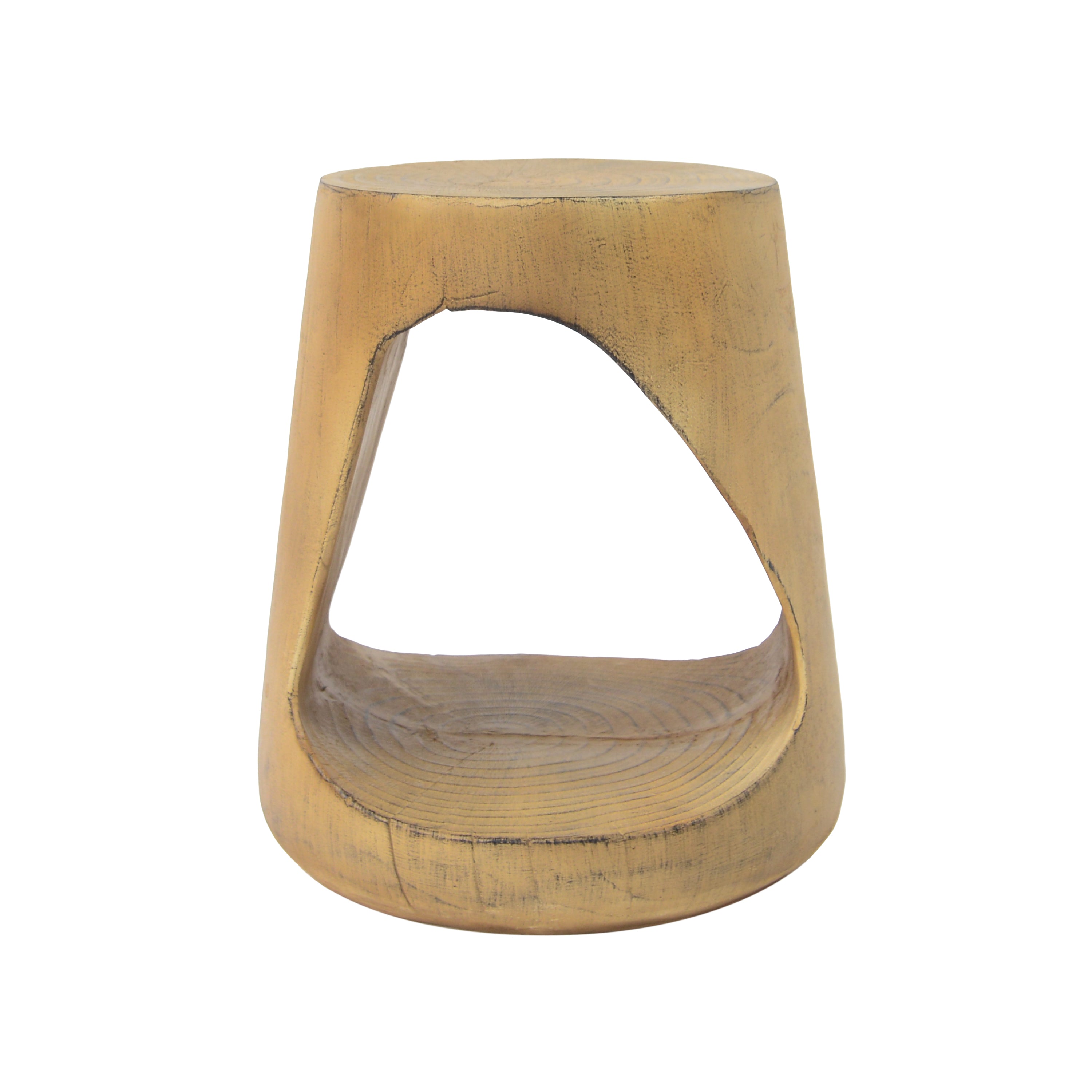Outdoor Hollow Side Table with Wood-like Texture