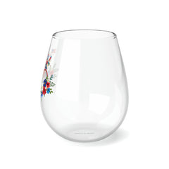 Patriotic Bike Stemless Wine Glass, 11.75oz