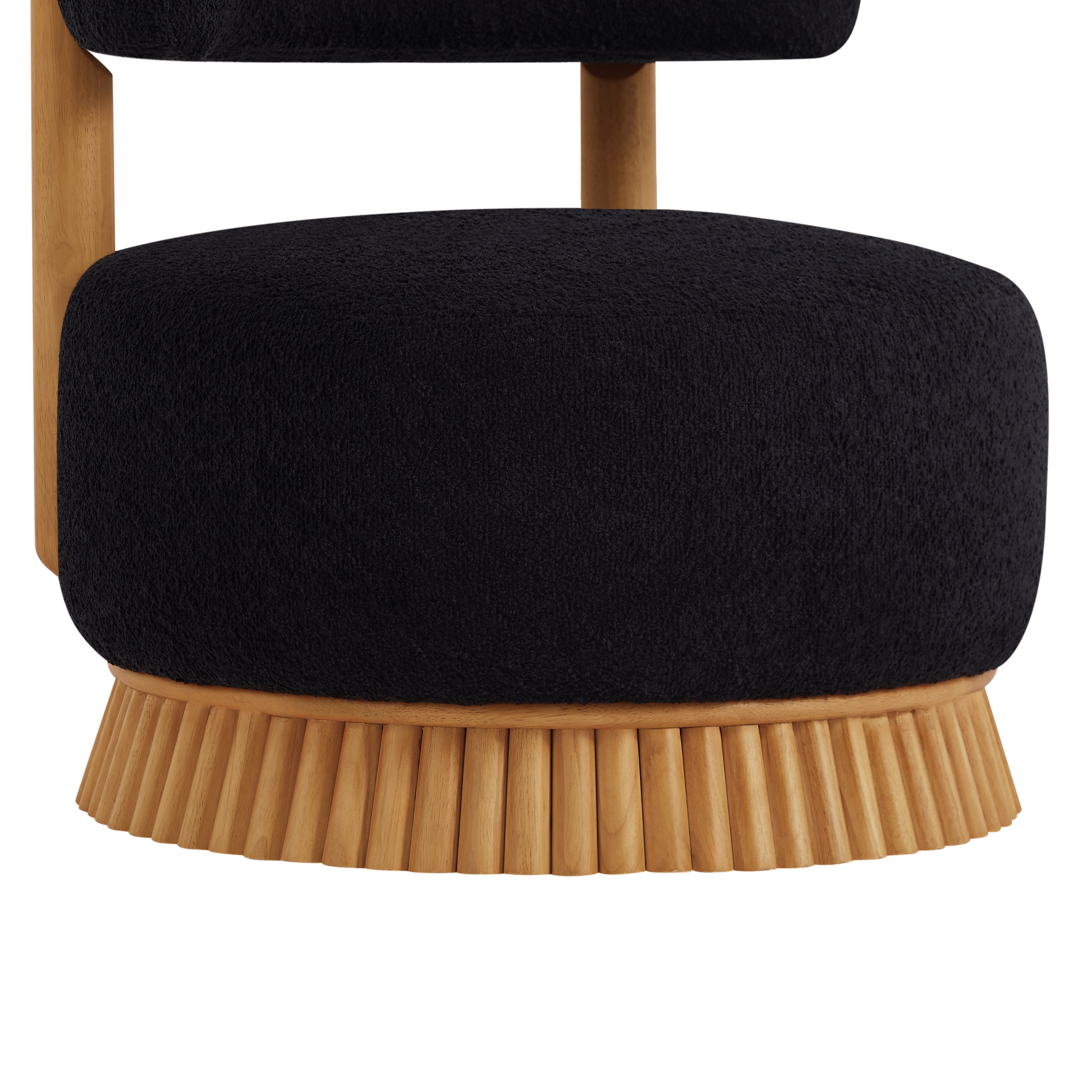 Modern Farmhouse Armless Accent Chair with Wooden Base