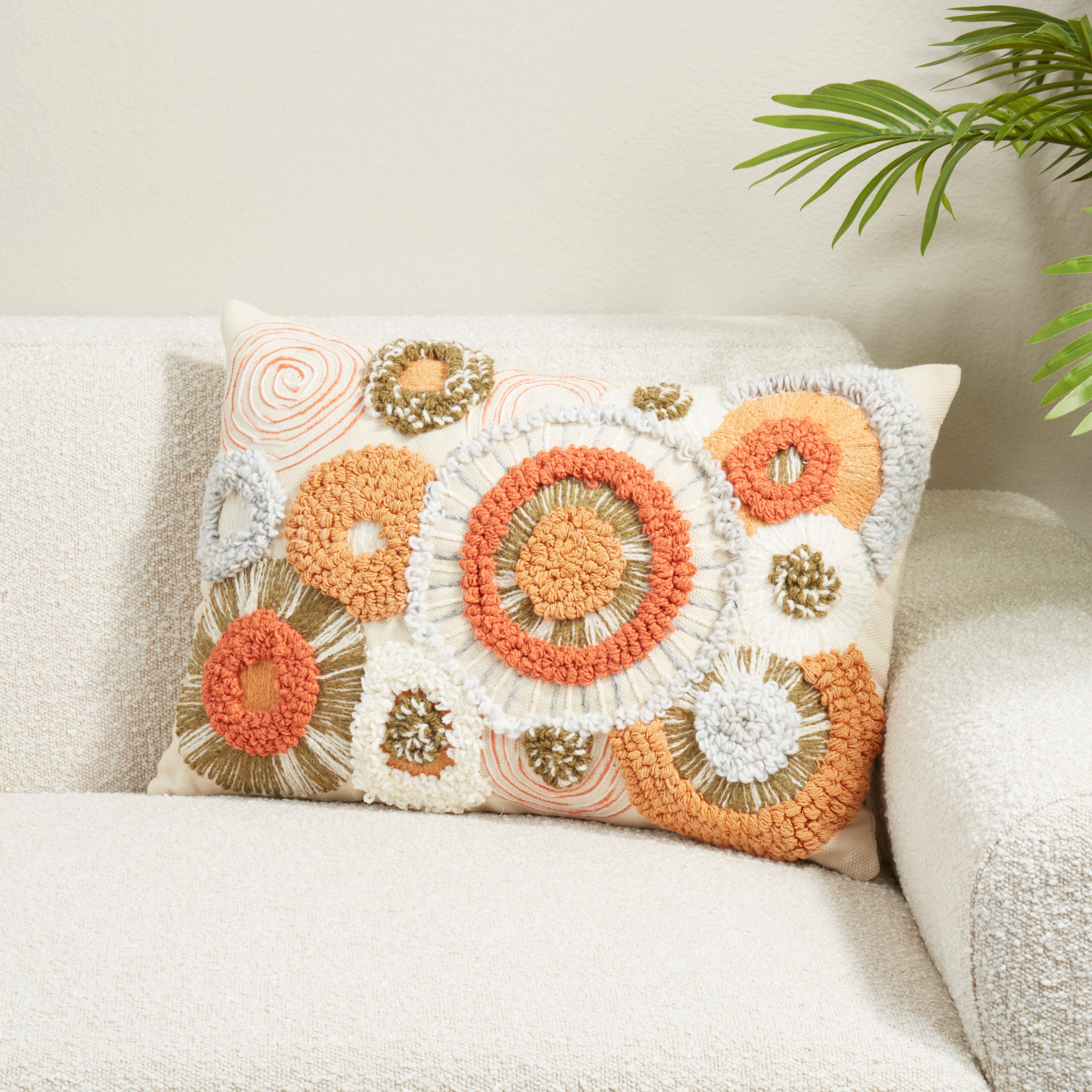 Boho Circles Poly Filled Throw Pillow