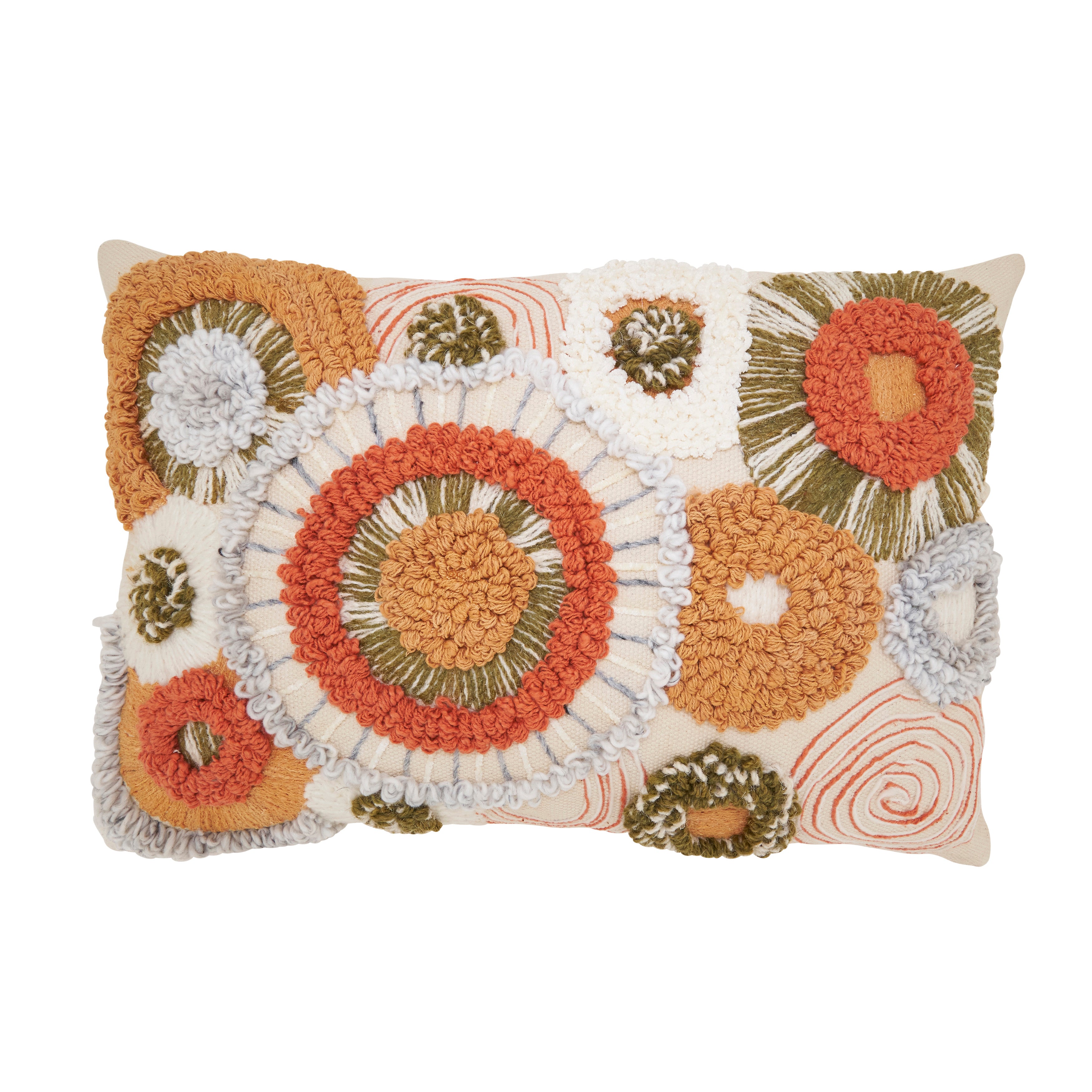 Boho Circles Poly Filled Throw Pillow
