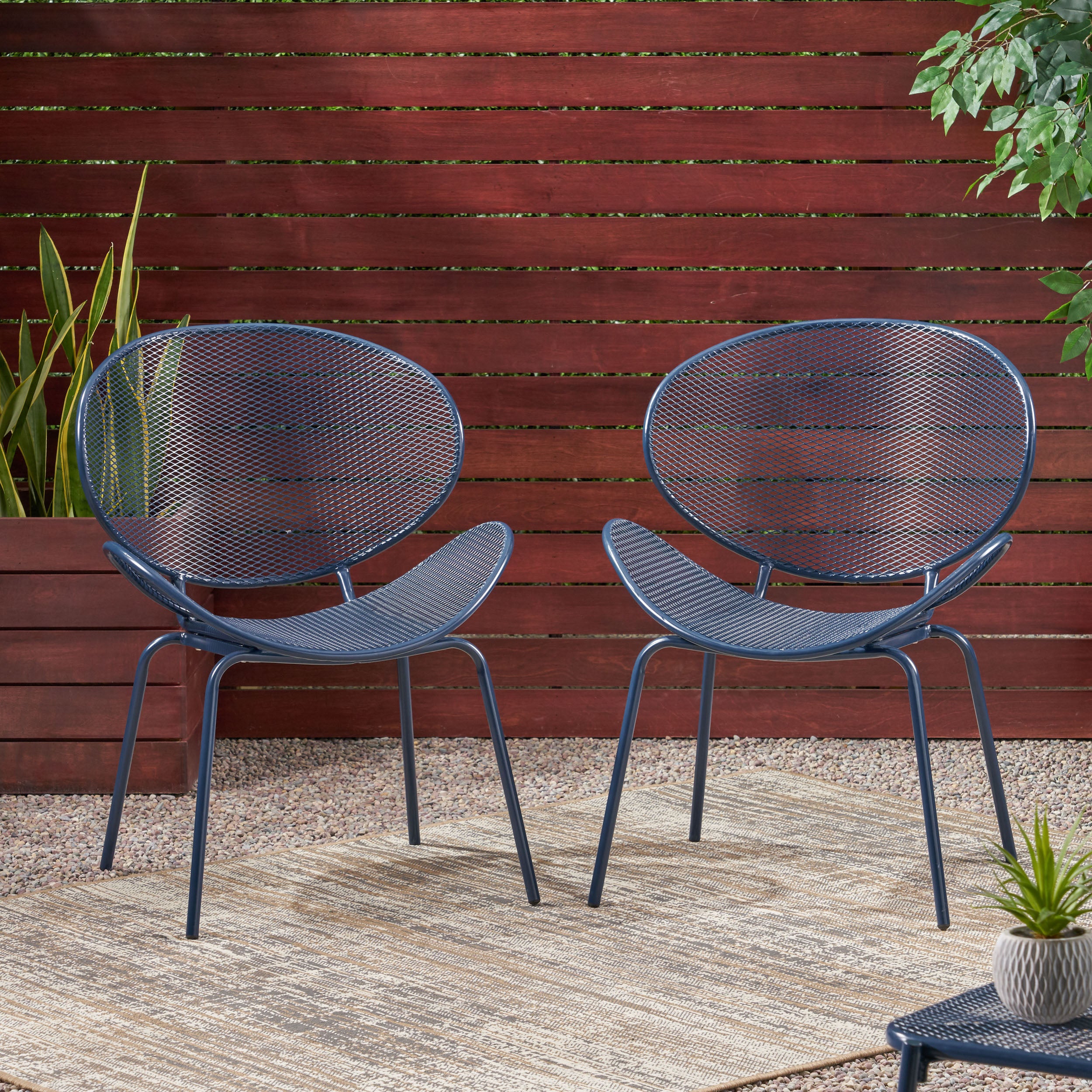 Modern Elba Chair Set With Mesh Seating And Retro Shell Design