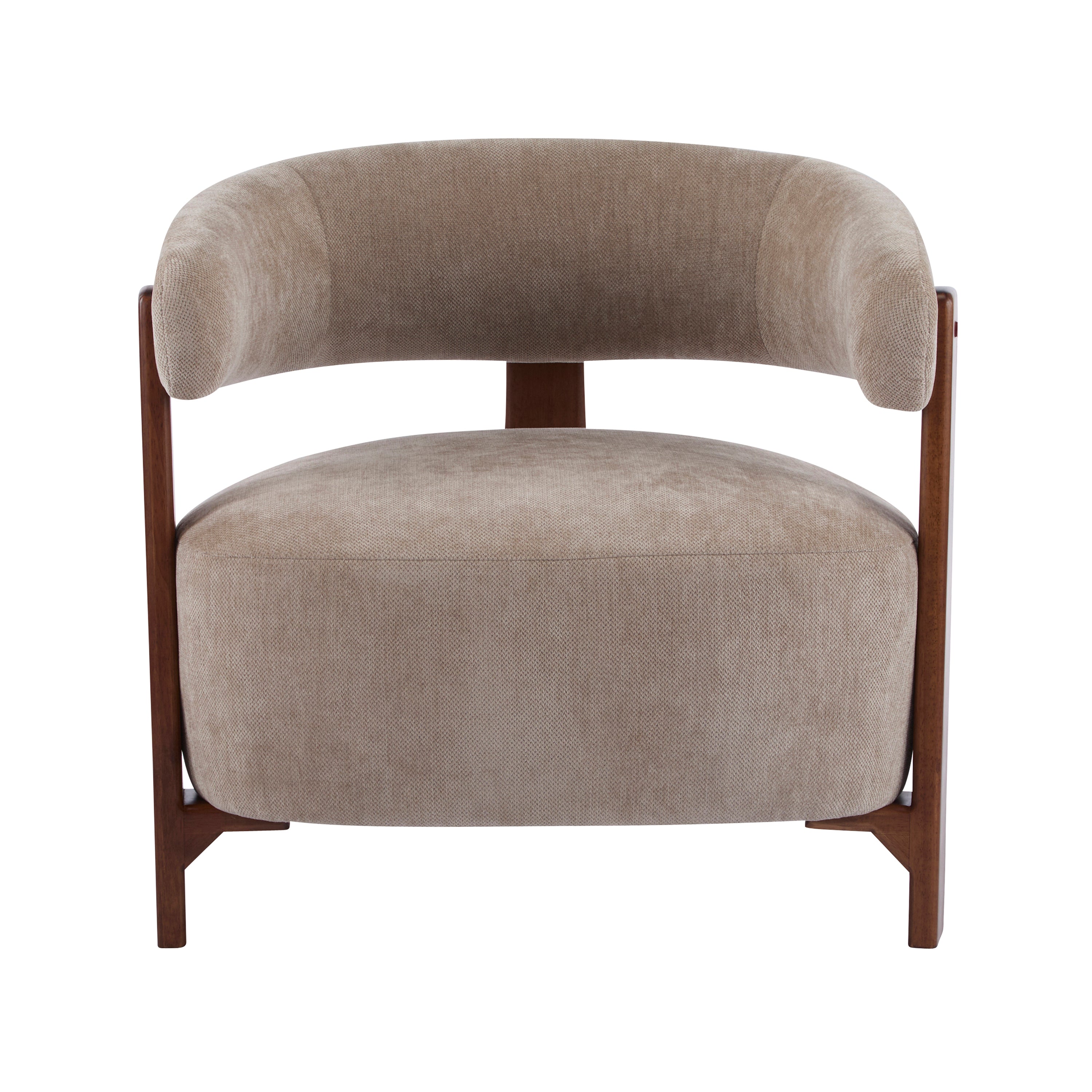 Modern Open-Back Accent Chair with Wooden Frame
