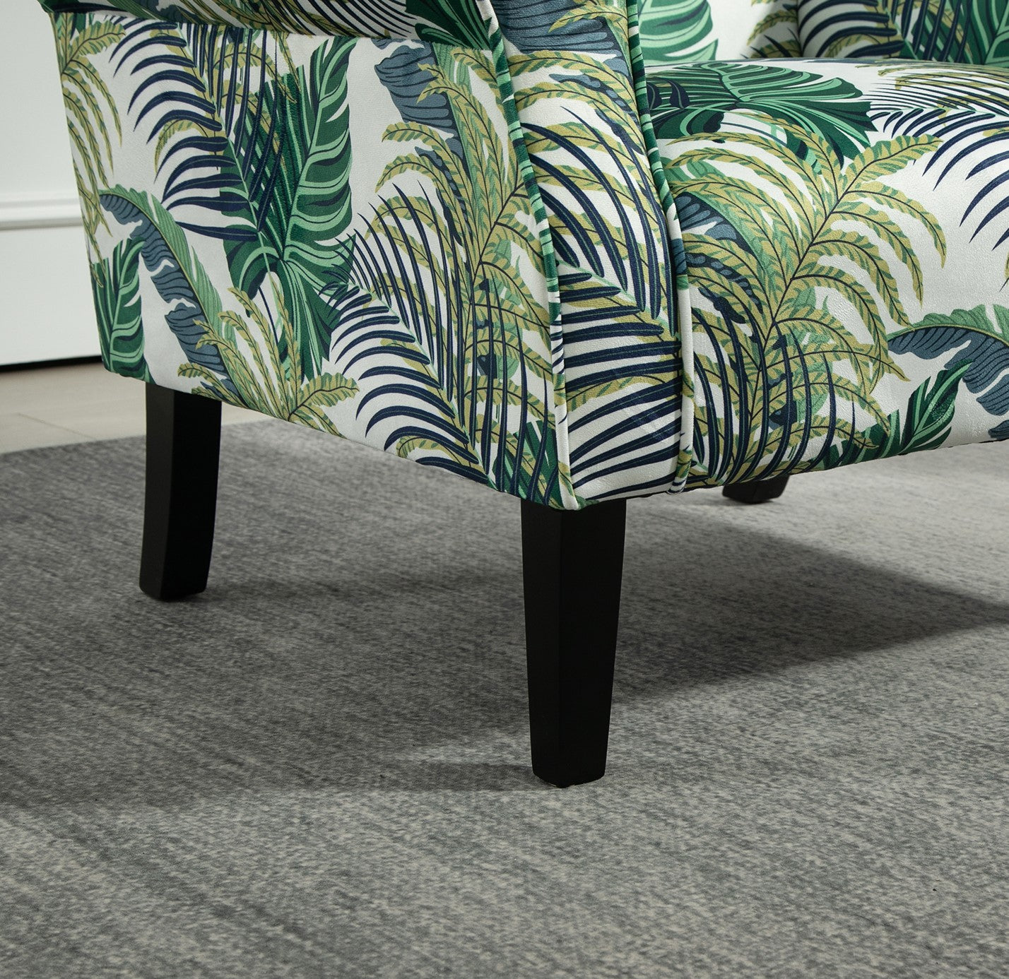 Palm Pattern  Wingback Accent Chair