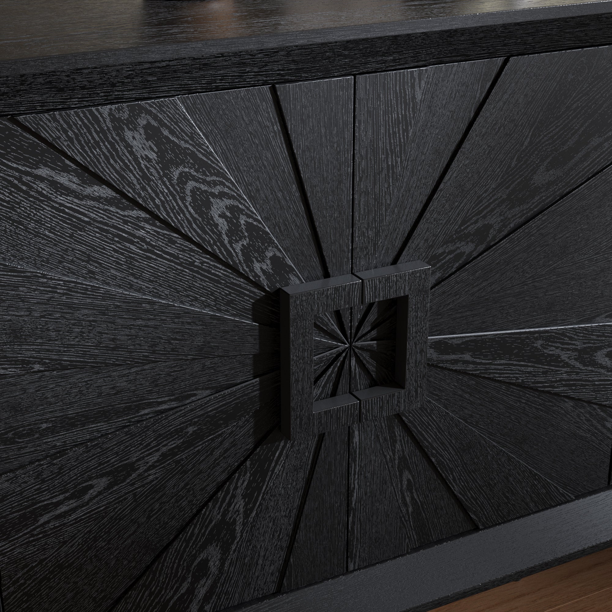 Sunburst Storage Cabinet with Adjustable Shelves