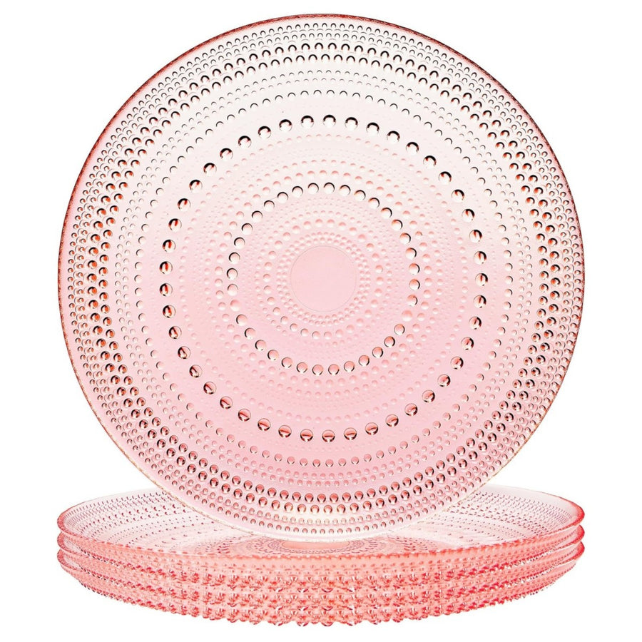 Pink Hobnail Dinner Plates Set of 4