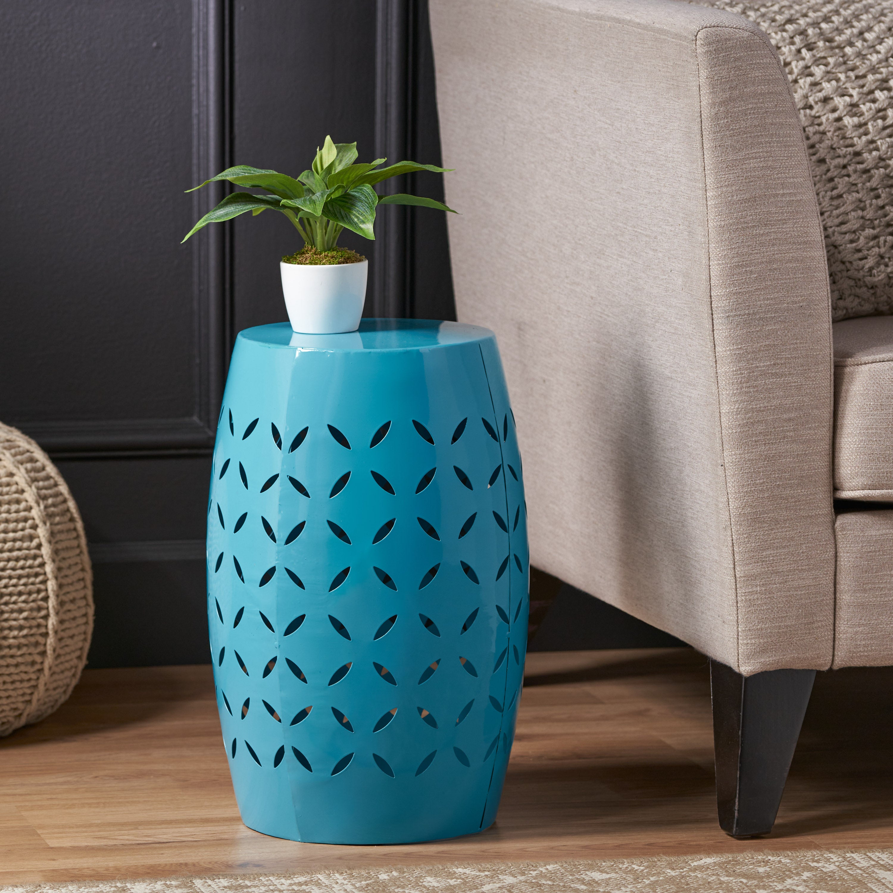 Lilac Outdoor Metal Cutout Accent Table