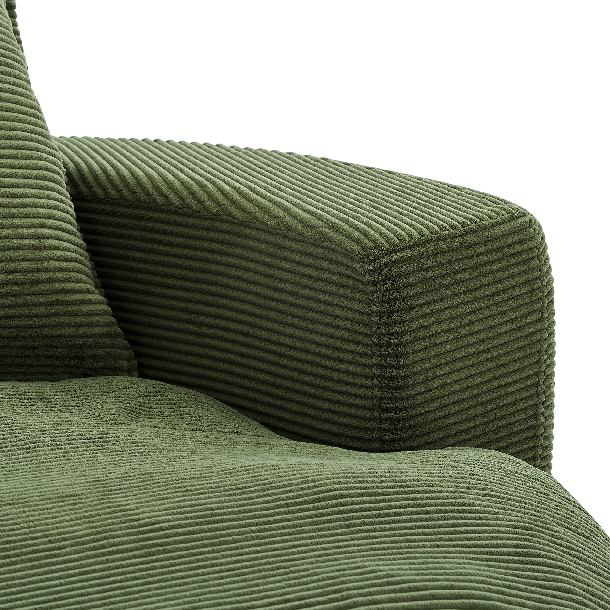 Corduroy 360° Swivel Accent Barrel Chair with 3 Removable Pillows