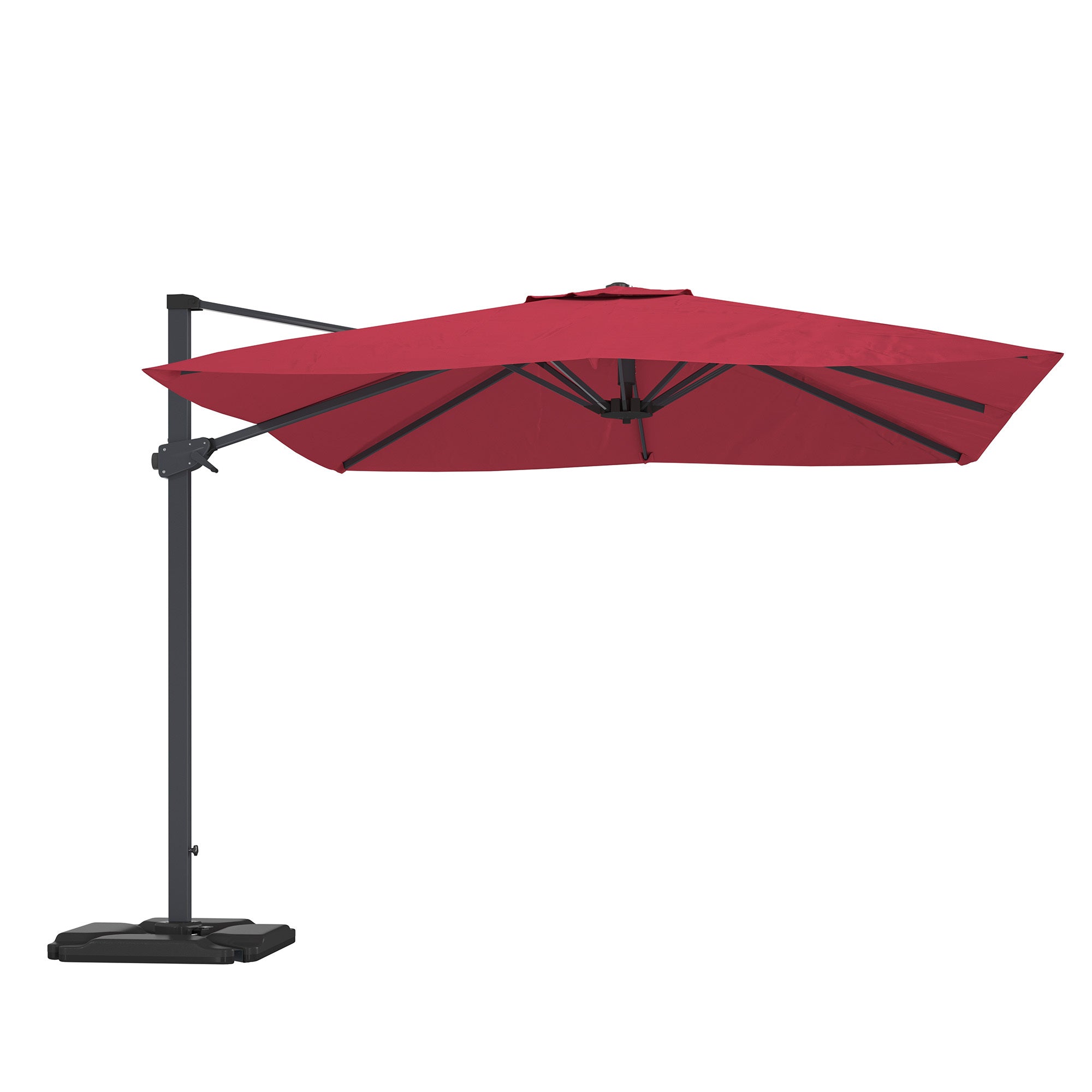 10'X10' Square Cantilever Umbrella with Center Pole, Base Not Included