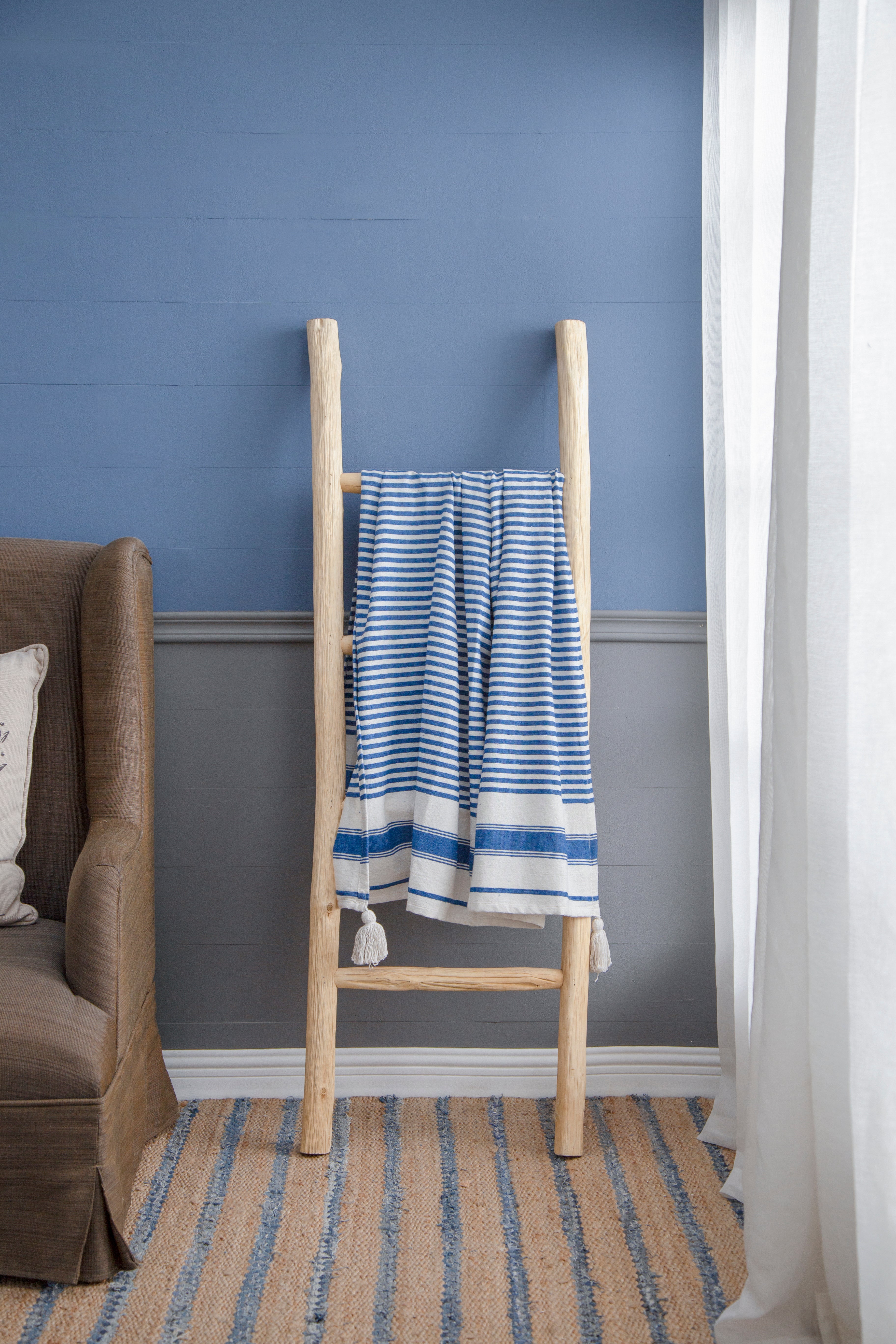 50x60' Brighton Blue Striped Throw Blanket, 2 Pack