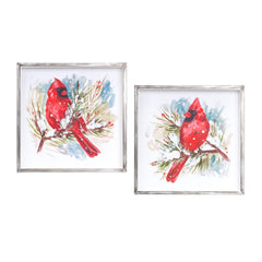 Winter-Cardinal-and-Pine-Branch-Framed-Print-(Set-of-2)-Decor