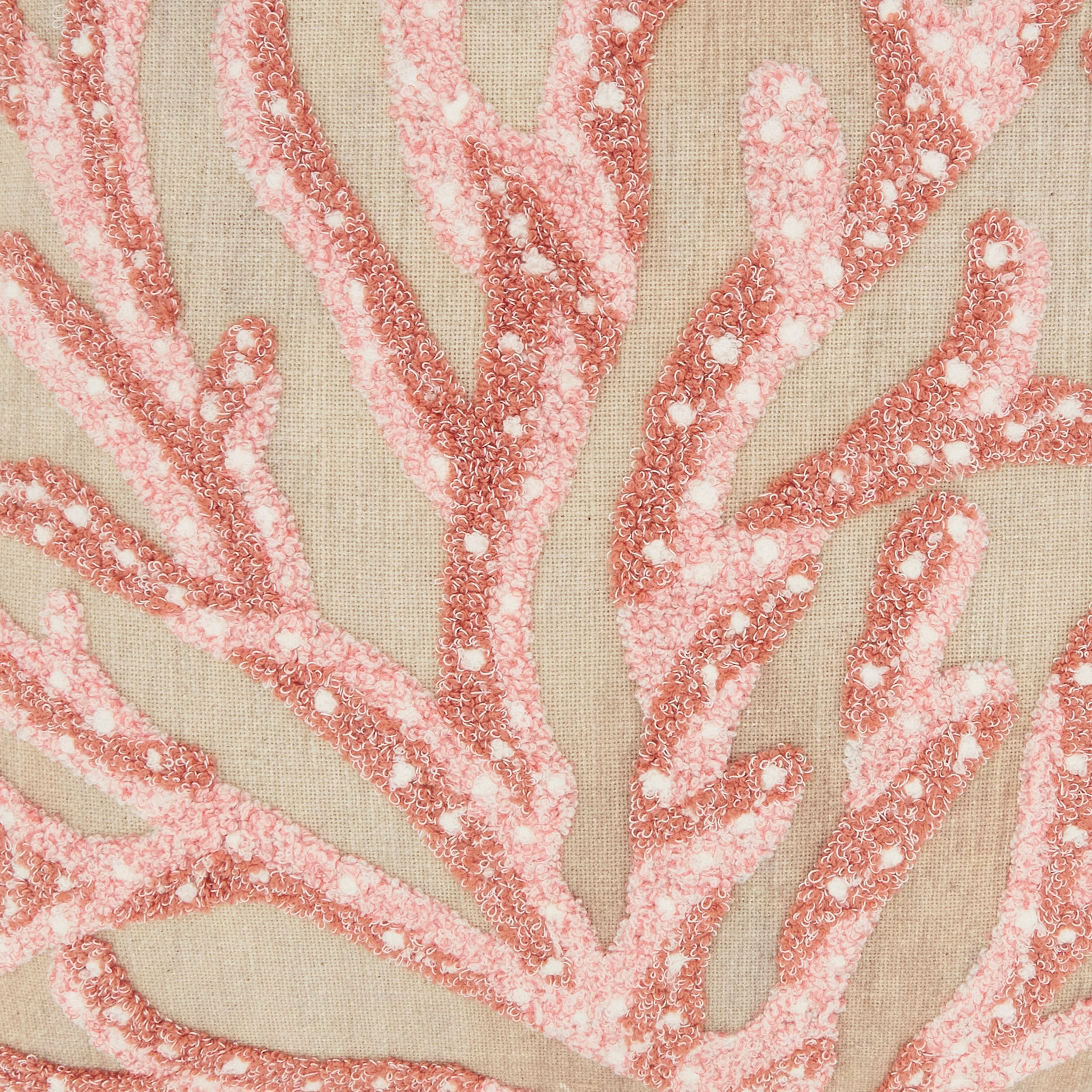 Elegant Embroidered Coral Poly Filled Pillow