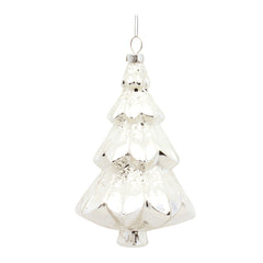 White Frosted Pine Tree Ornament (Set of 6)