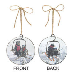 Black-Bears-on-Ski-Lift-Disc-Ornament-with-Jute-Hanger-(Set-of-12)-Ornaments