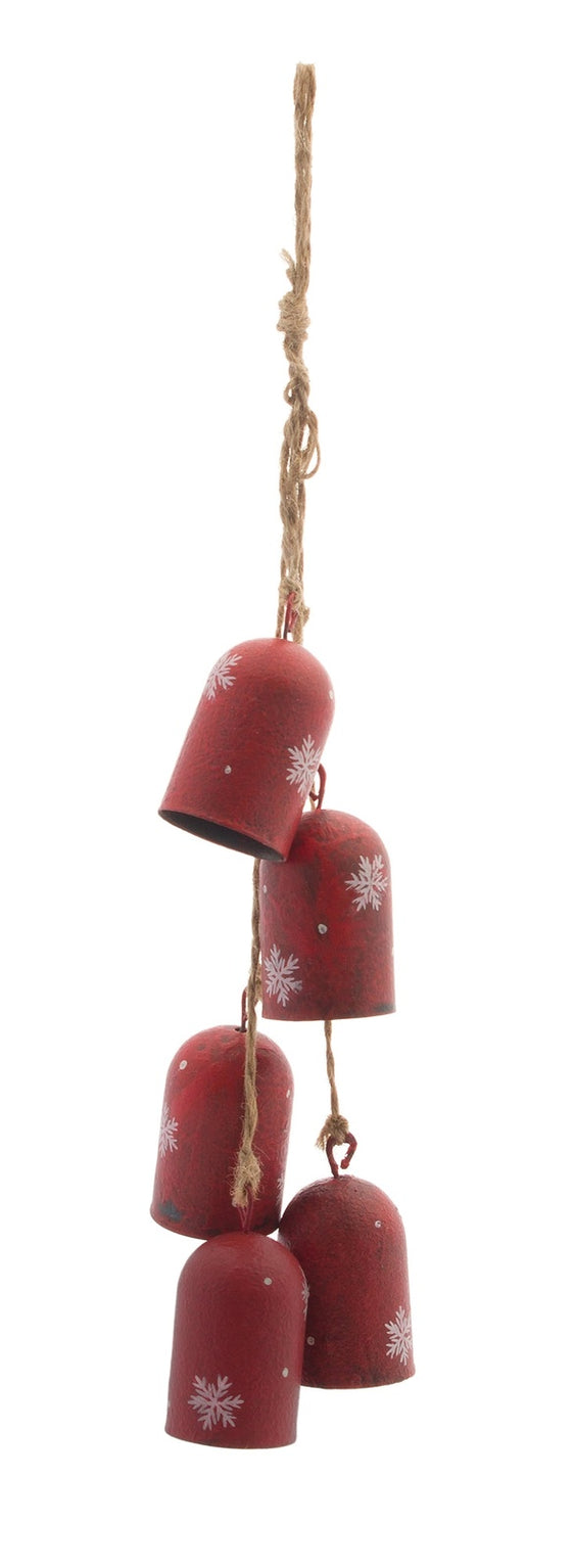 Rustic Bell Drop with Snowflake Design, Set of 12