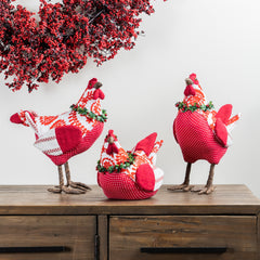 Plush-Three-French-Hens-with-Ornamental-Design-(Set-of-3)-Ornaments