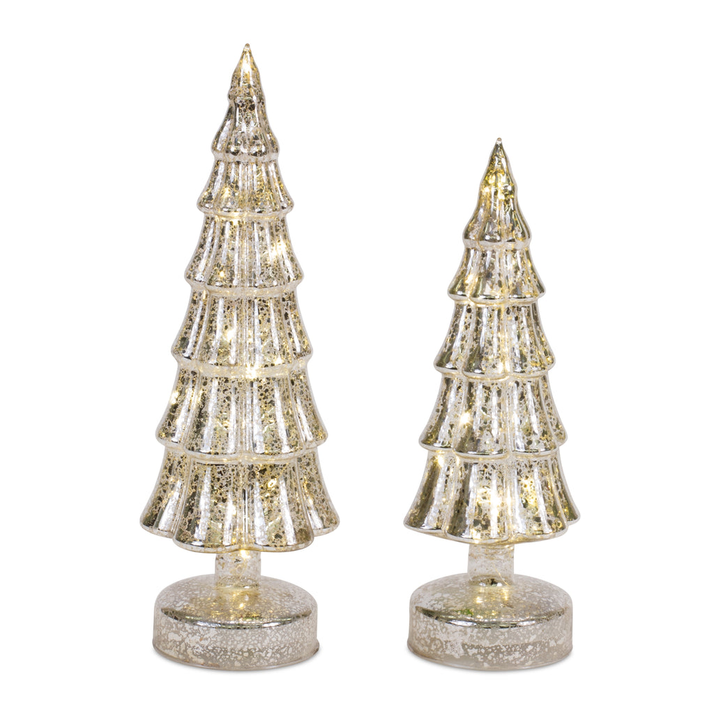 LED-Lighted-Mercury-Glass-Holiday-Tree-Décor-(Set-of-3)-Decor