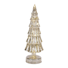 LED Lighted Mercury Glass Holiday Tree Décor (Set of 3)