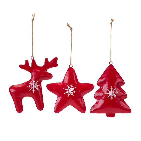Modern-Metal-Shape-Ornament-with-Snowflake-Print-(Set-of-12)-Ornaments