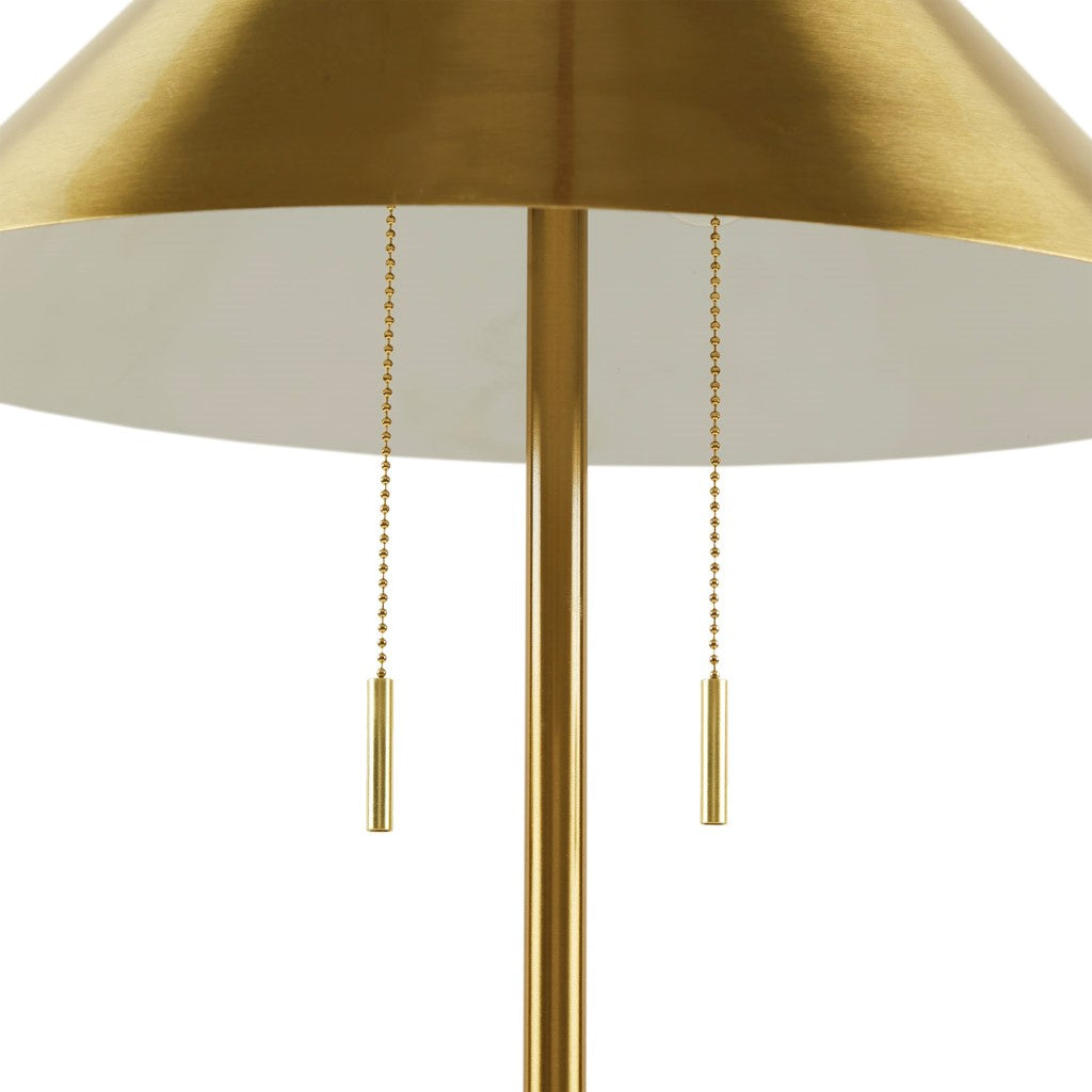 Floor lamp with Faux Marble Base and Pull Chain Switch