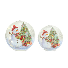 LED-Lighted-Orb-with-Whimsical-Snowman-and-Tree-Scene-(Set-of-3)-Decor