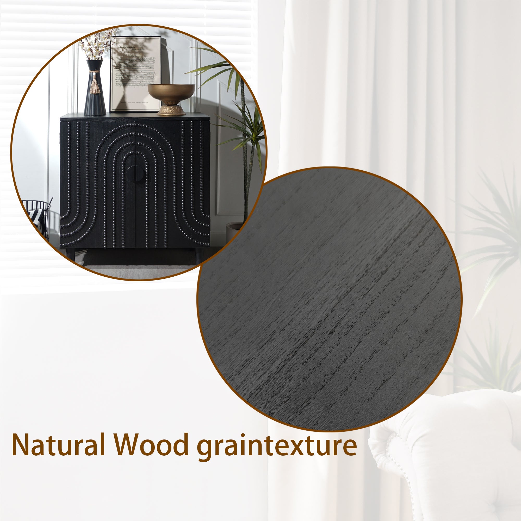 Modern Black Wood Storage Cabinet