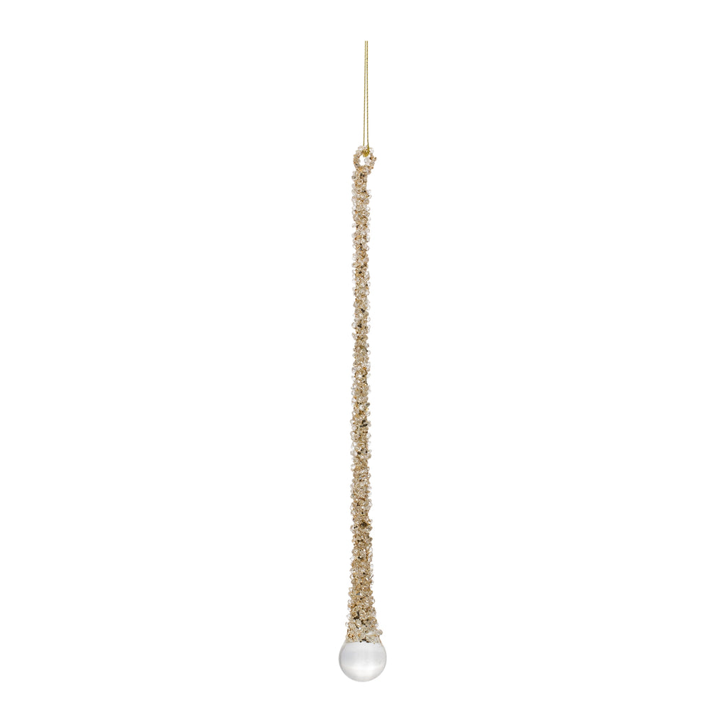 Gold Beaded Icicle Drop Ornament (Set of 6)