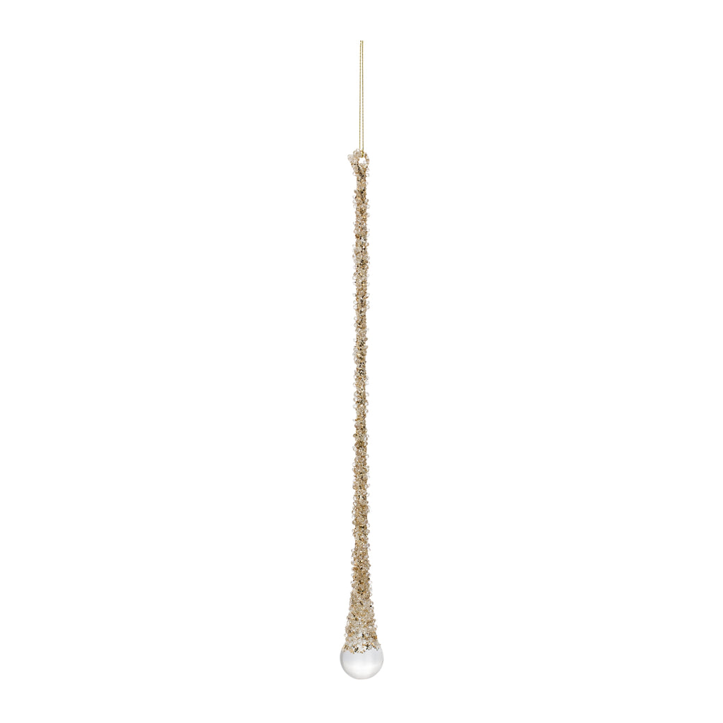 Gold Beaded Icicle Drop Ornament (Set of 6)