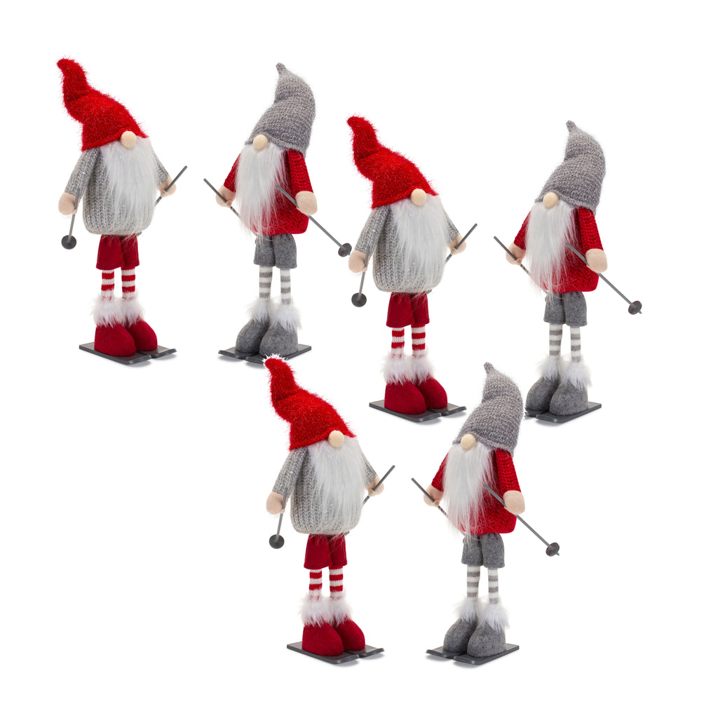 Plush-Standing-Gnome-Skier-(Set-of-6)-Decor