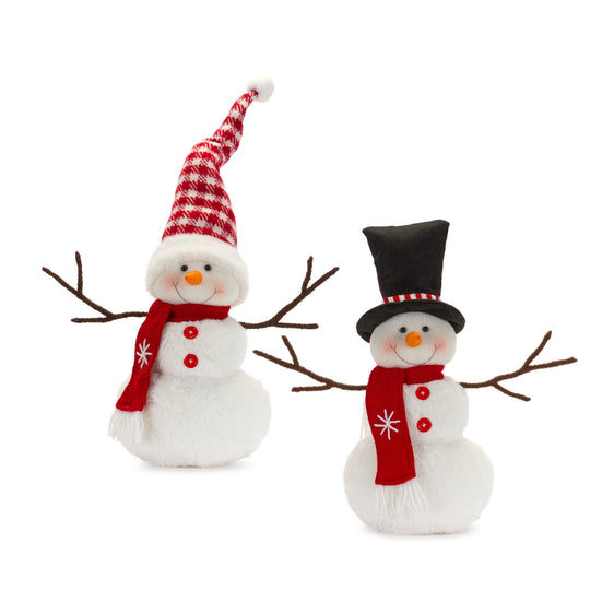 Plush-Snowman-Shelf-Sitter-with-Hat-and-Scarf-Accent-(Set-of-4)-Decor