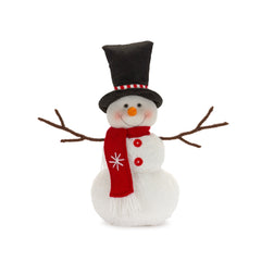 Plush Snowman Shelf Sitter with Hat and Scarf Accent (Set of 4)