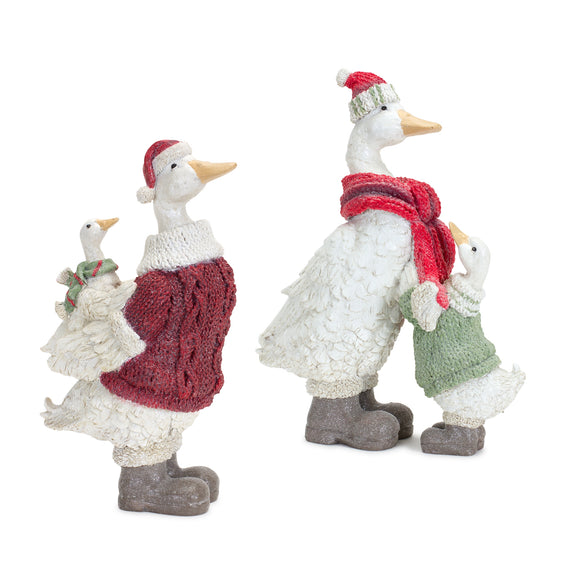 Mother-Goose-Figurine-with-Sweater-and-Boots-(Set-of-2)-Decor