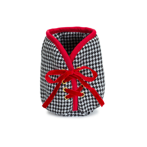 Houndstooth Christmas Tree Pot Cover 5"