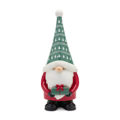 Stone Holiday Gnome Figurine with Present Accent (Set of 2)